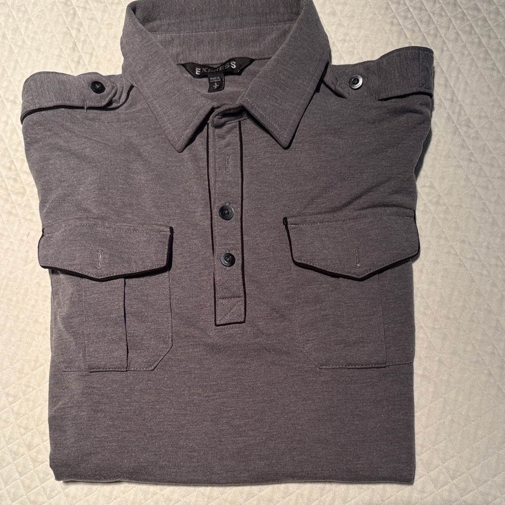 Express Charcoal Button-Down Shirt